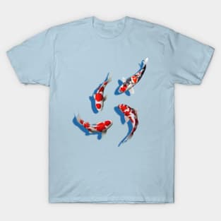 Water Lilies and Koi Fishes T-Shirt